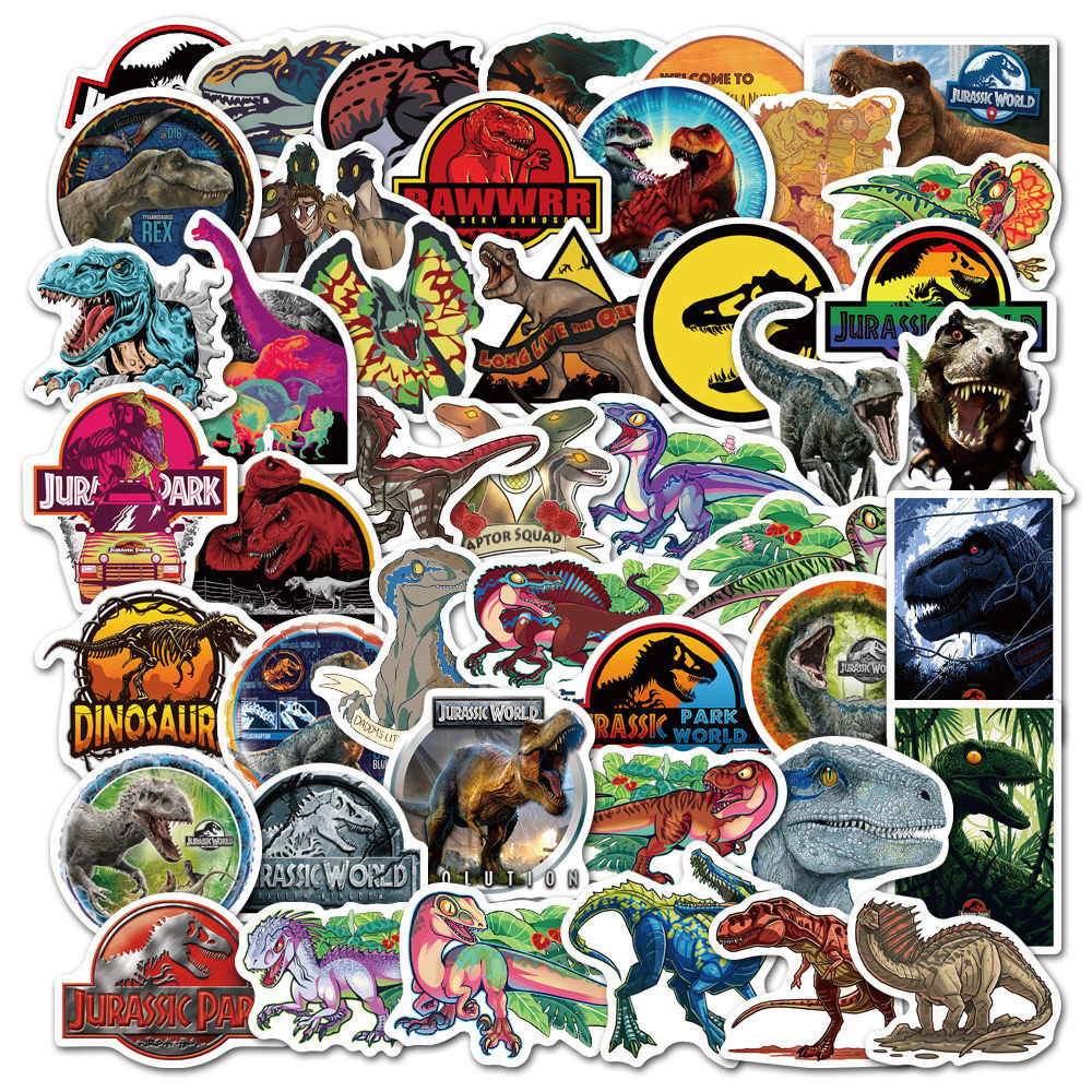 

50PCS Classic Movie Dinosaur Park Graffiti Stickers Luggage Skateboard Notebook Waterproof Dinosaur Stickers