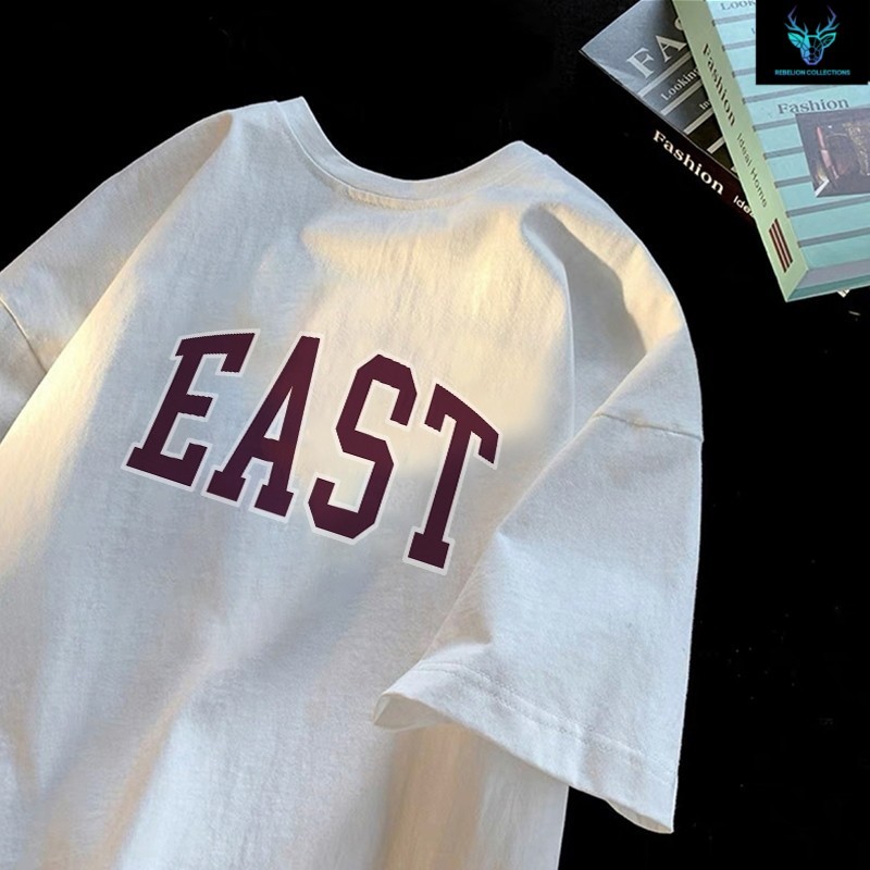 Forteid Korean Style Baju Kaos Oversize Corak Huruf Printing  Baju Atasan Wanita Pria Hitam Kaos Ove