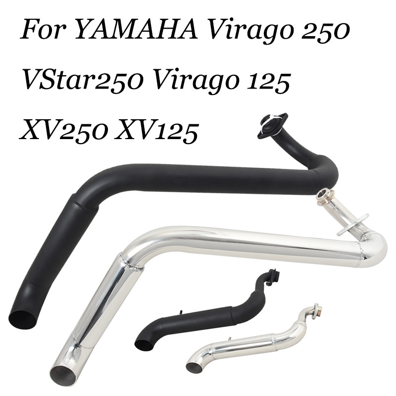 Motorcycle Exhaust Pipe Muffler Full Exhaust System Pipe Removable Silencers For Yamaha Virago 125 2