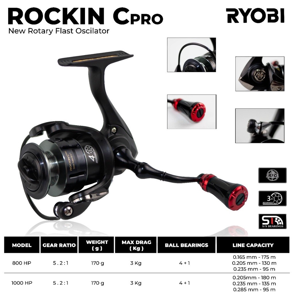 REEL SPINNING RYOBI ROCKIN CPRO