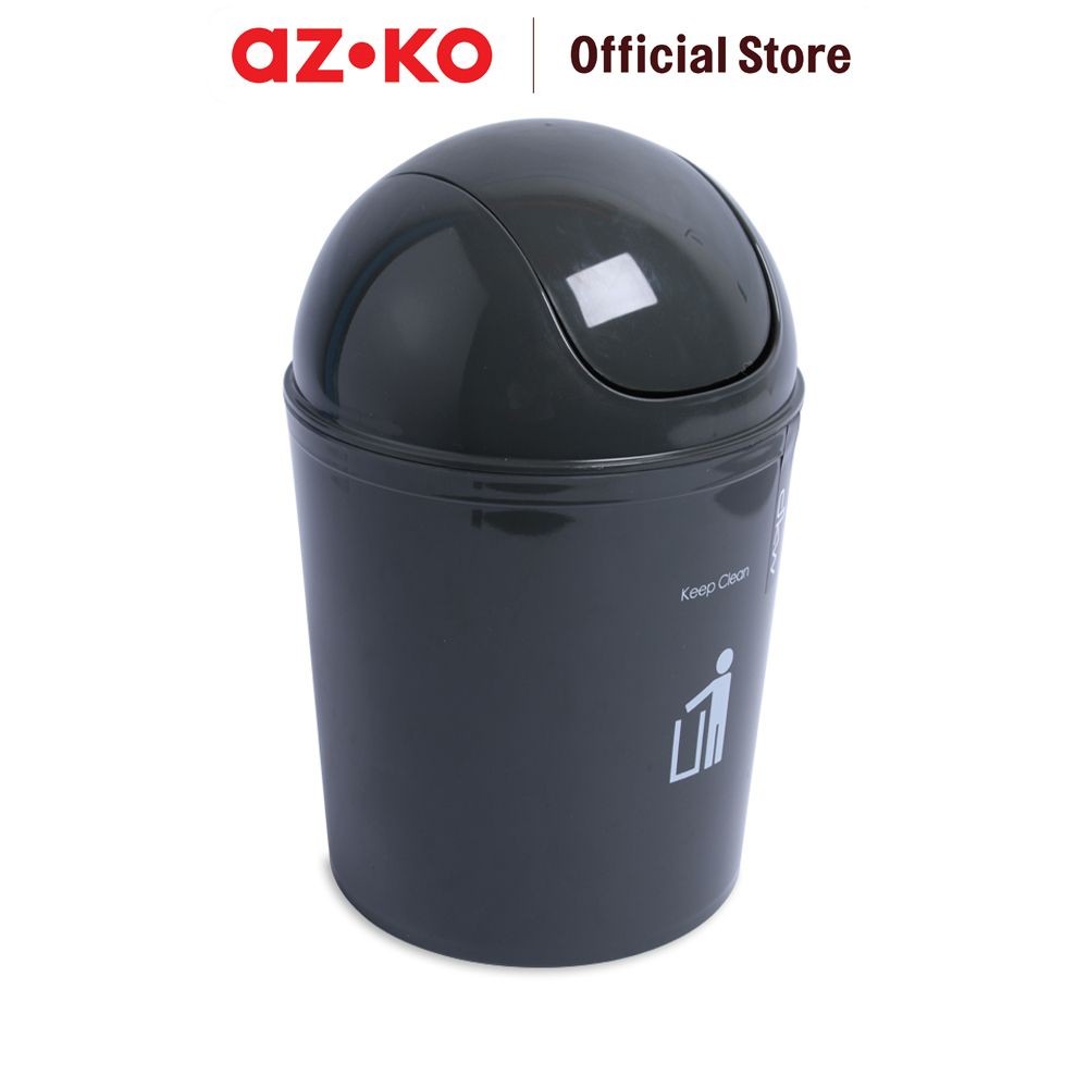 AZKO Dkw 3 ltr Tempat Sampah Plastik - Abu-Abu Tong Sampah Tutup Ayun Wadah Pembuangan Alat Kebersih
