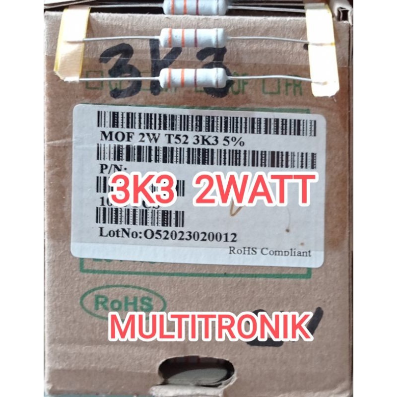 RESISTOR 2WATT 3K3 5% RESISTOR 3K3 2WATT MOF TAIWAN