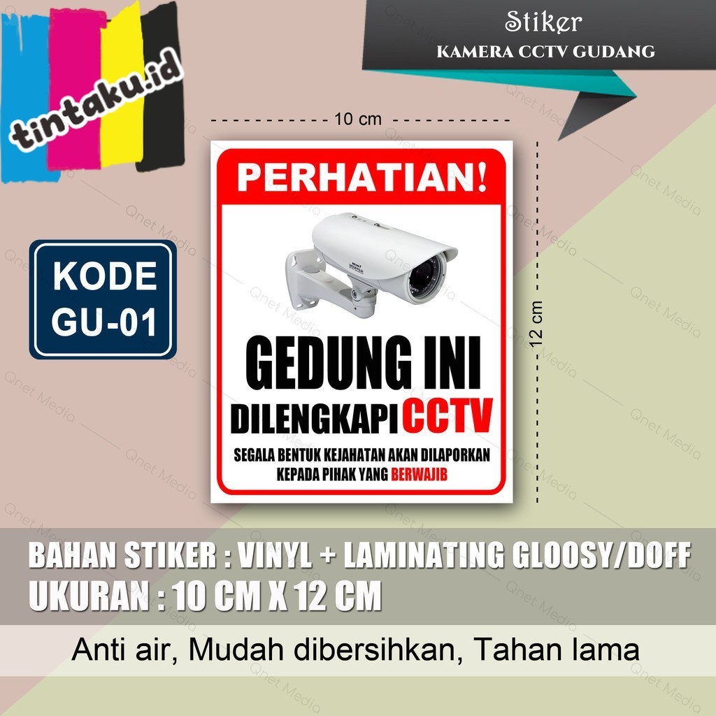 

STIKER CCTV GEDUNG + LAMINATING GLOSSY/DOFF