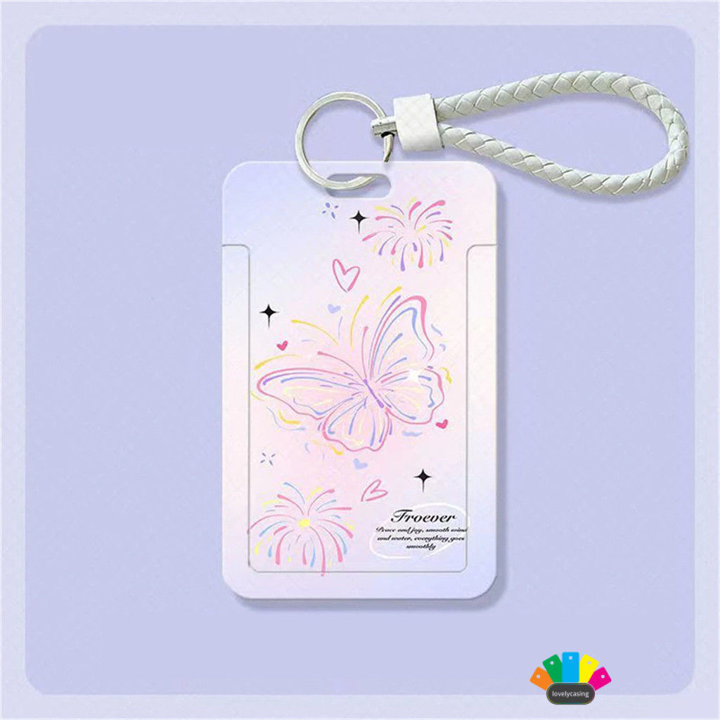 

Lovelycasing ID Card Holder Motif Kupu Kupu Merah Muda Biru Yang Bergaya Korea | Tempat Pelindung Kartu Nama Photocard Sekolah Kantor Photocard Photo Card