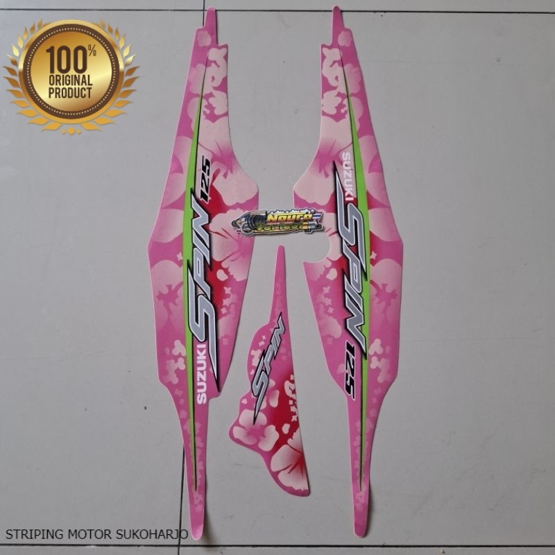 (ORI) Striping Suzuki spin sr 125 2007 2008 pink flower  Kualitas original pabrik