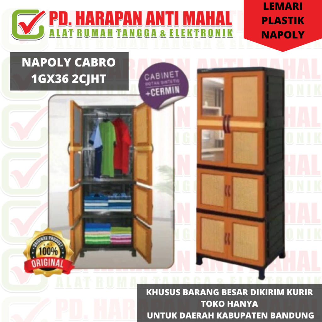 NAPOLY CABRO 1GX36 2CJHT (LEMARI PLASTIK)/LEMARI PAKAIAN BAJU CRS 1GX36.2C PLASTIK NAPOLLY GANTUNG M
