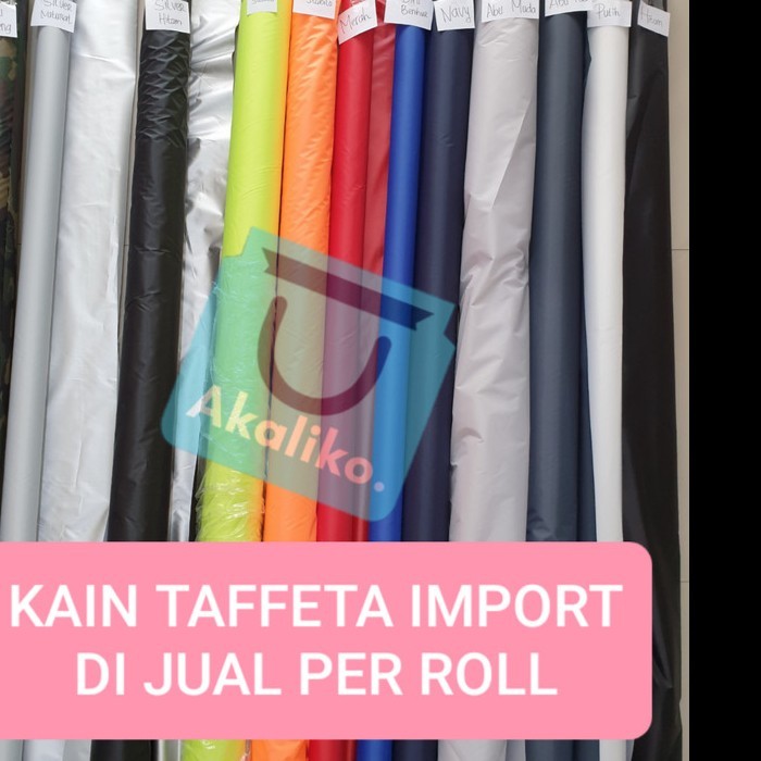 ✨NEW✨ -DI JUAL PER ROLL Kain Parasut Taffeta Import Waterproof 210T Byk Warna - Orange Stabilo- 1.2.