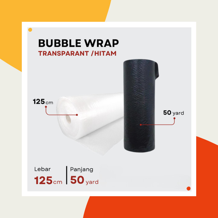 

BUBBLE WRAP 125cm x 50m Transparan - Hitam (K)