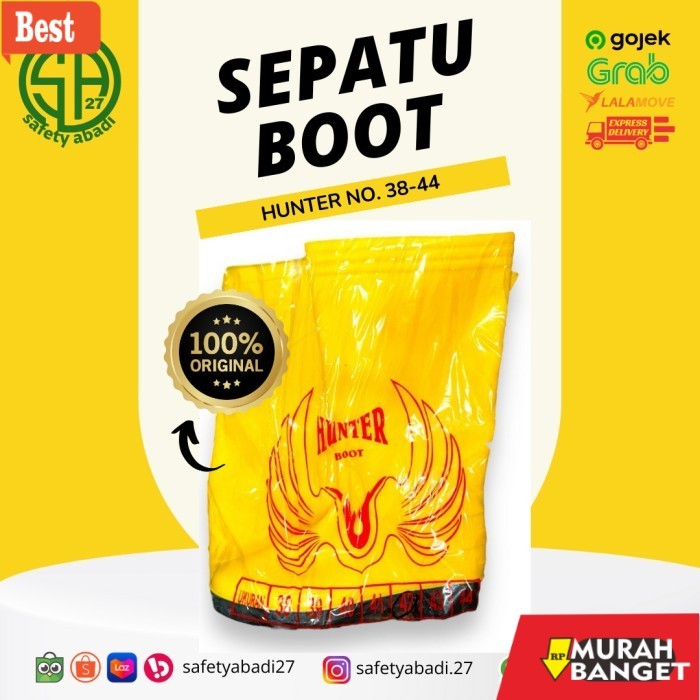 sepatu safety terbaik Sepatu Safety Boot Kuning Original Hunter - 38