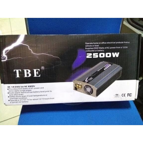 CONVENTER INVERTER INVENTER PERUBAH ARUS 12V 2500 W WATT TBE 2500WATT