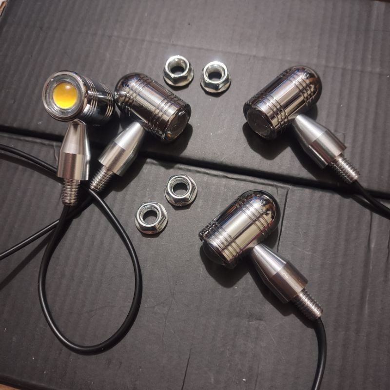 Sein Led Bulat Minimalis copy Stenlist Warna Biru dan Kuning LED import super terang Sein Mata Elang