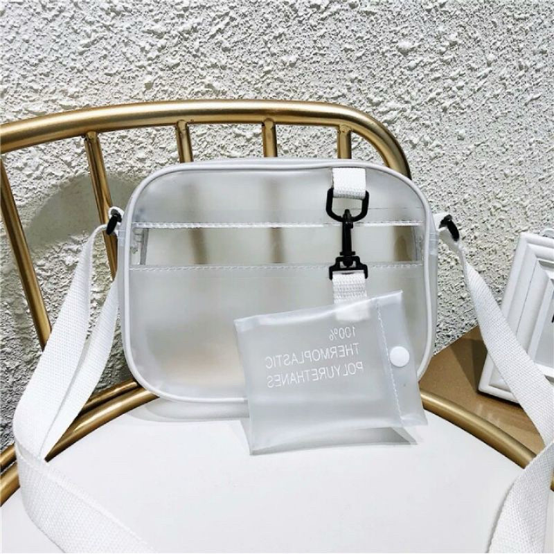 (GAT) Tas slempang transparan / tas selempang unik lucu / Tas sleempang transparan / BOXY CLEAR SLIN