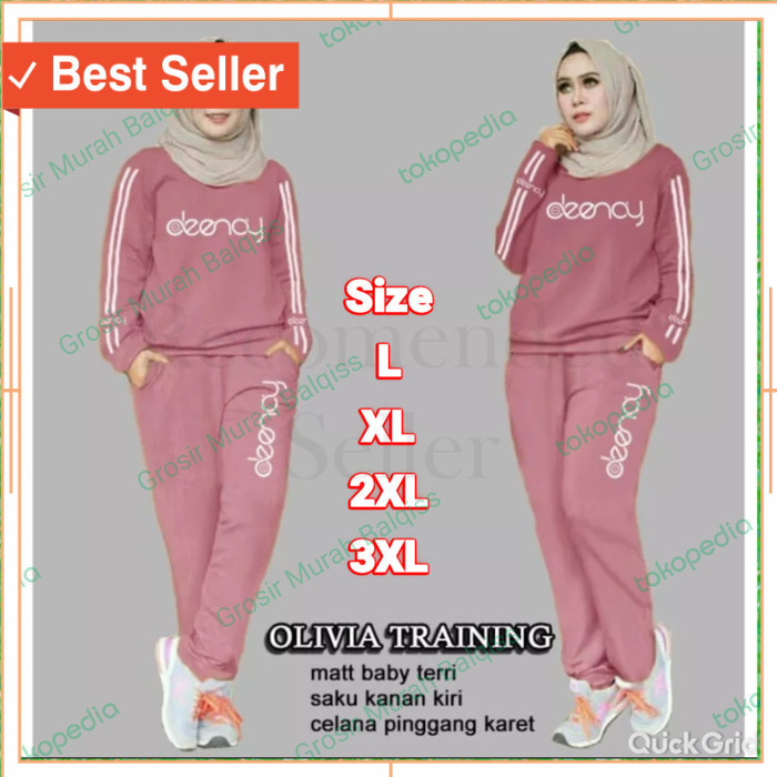 BAju Sport Kekinian Keren Unik Style Korea tebal awet /Setelan Wanita Jumbo Kekinian Set Baju Traini