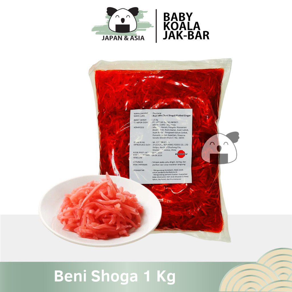 

BENI SHOGA Acar Jahe Asin 1 Kg Halal │ Benisoga Import Benishoga Bukan Gary/Gari Pink - BKJ