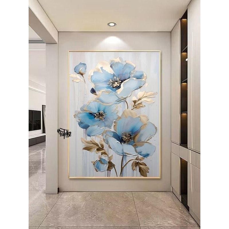 Lukisan Dinding Bunga simple Gold elegant dengan Bingkai Fiber - Future Art Painting