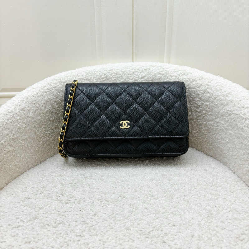 (Brand new) Chanel Classic Wallet on Chain WOC in Black Caviar and GHW