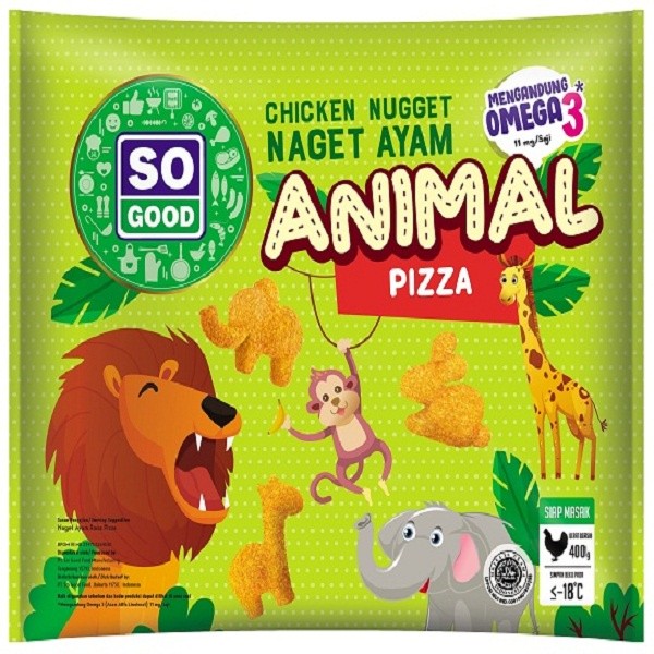 

HIRO - CHICKEN NUGGET ANIMAL PIZZA SO GOOD 400GR NAGET AYAM HALAL