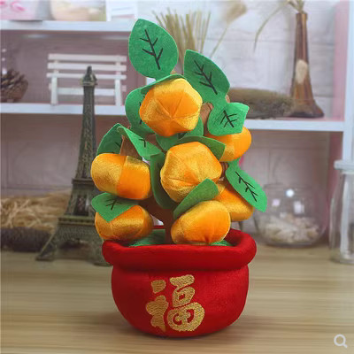 Pajangan meja imlek boneka meihua jeruk hiasan chinese new year - Jeruk