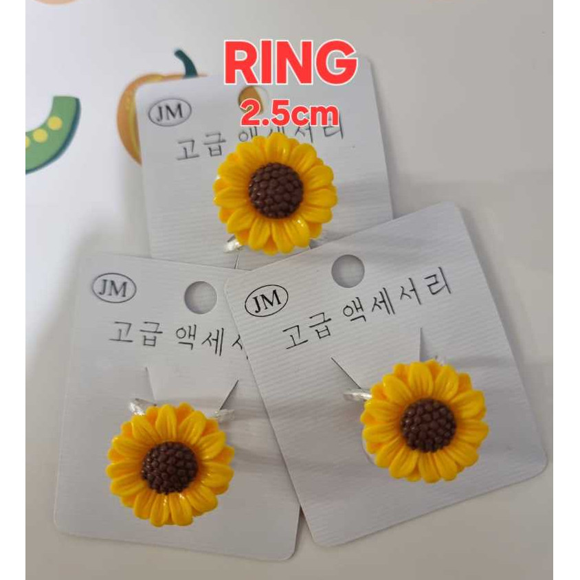 Ring bunga matahari ring motif sunflower ring hijab estetik ring hijab korea