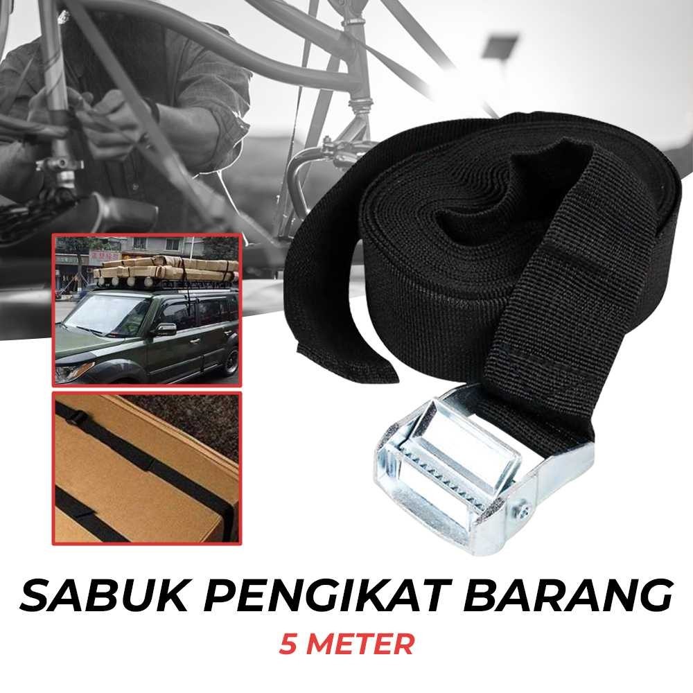 Tali Strap Pengikat Barang Sepeda Motor Mobil Sabuk Cargo Belt Rope 5 Meter / Sabuk Pengikat Barang 
