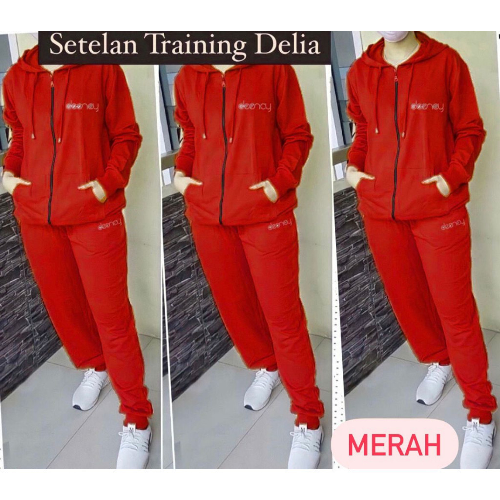 WWW - Setelan Training Delia Hoodie L XL XXL 3XL 4XL Fashion Pakaian Training Wanita Jumbo Baju Olah
