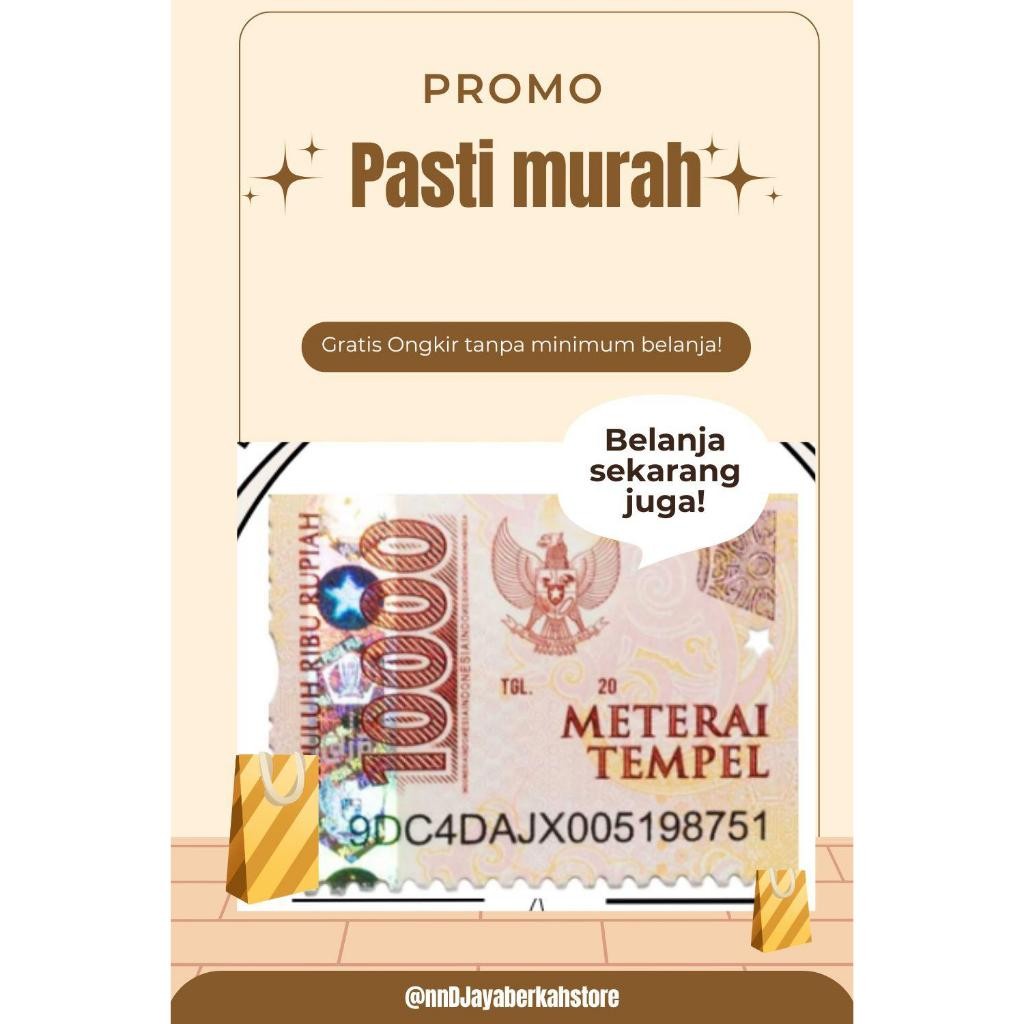 

Materai Tempel 10.000 / Meterai 10000 DIJUAL SATUAN per 50pcs