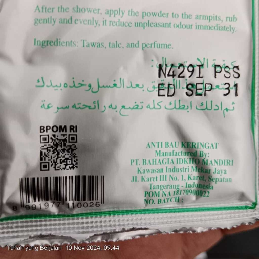 HARGA GROSIR BEDAK POWDER MBK Silver | MBK Silver - 13.6 g | BEDAK MBK Penghilang Bau Badan | Deodor