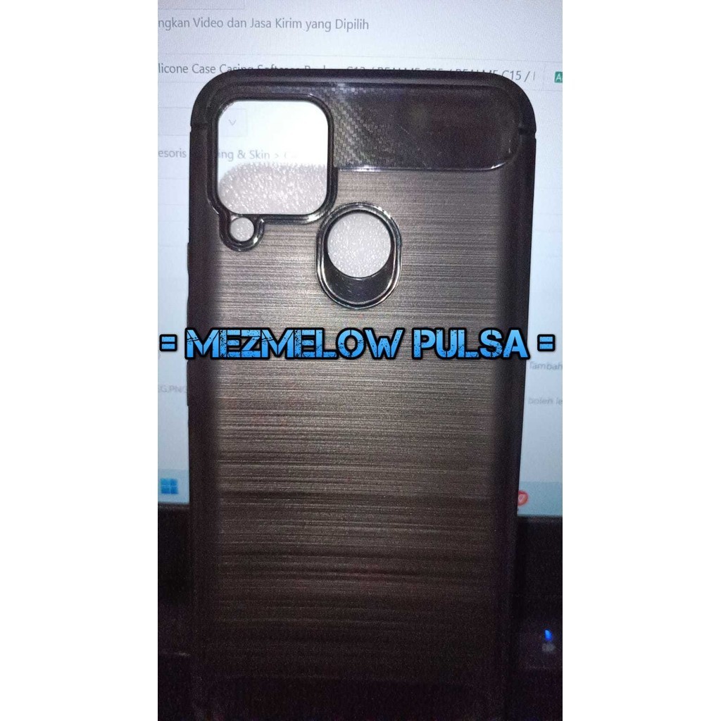 Soft Case TPU Fiber Carbon Silicone Case Casing Softcase Realme C12 / REALME C25 / REALME C15 / Realme Narzo 20 / REALME C11 / REALME C20