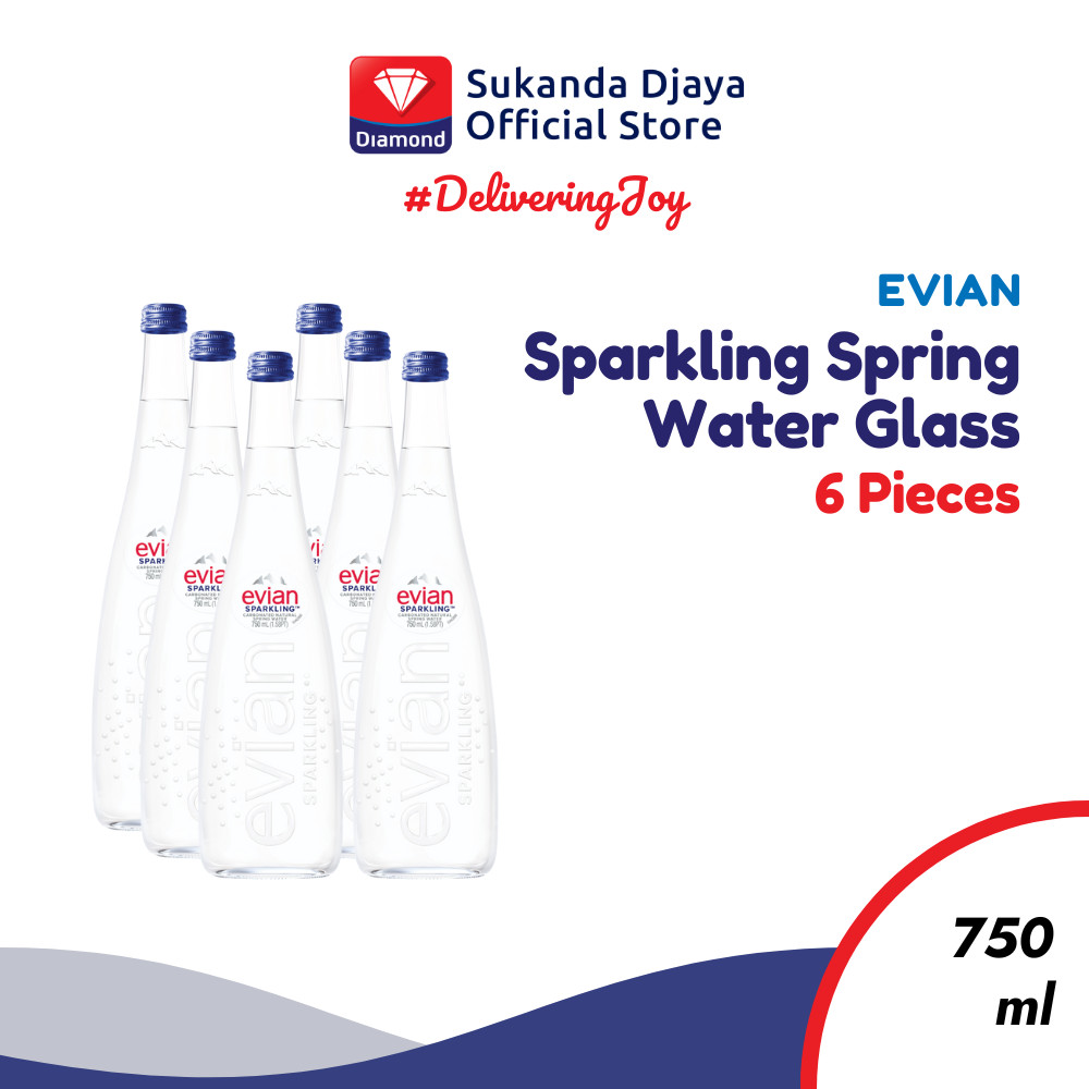 

Evian Sparkling Mineral Water Glass 750 Ml [Isi 6 Pcs]