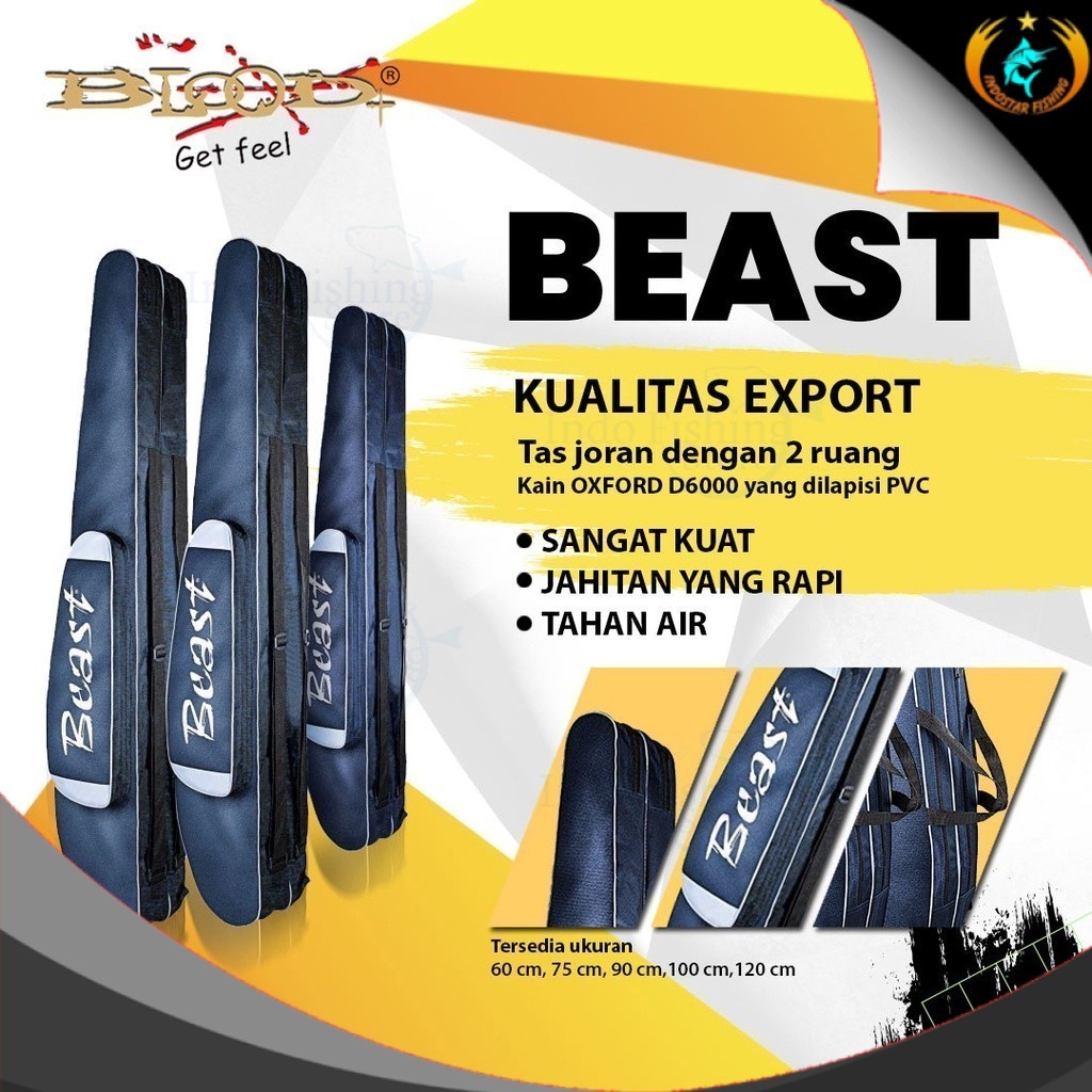 Tas Joran Pancing Blood BEAST Ransel Mancing Anti Air Waterproof - Indostar Fishing