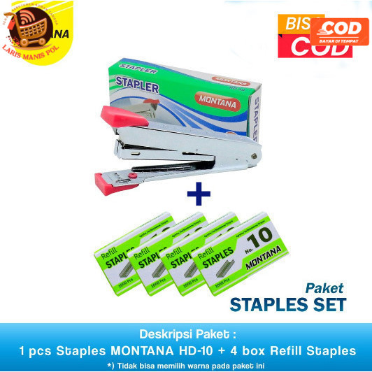 

LMP STAPLES SET 1Pc Stapler + 4 box Isi Montana Stapler HD10