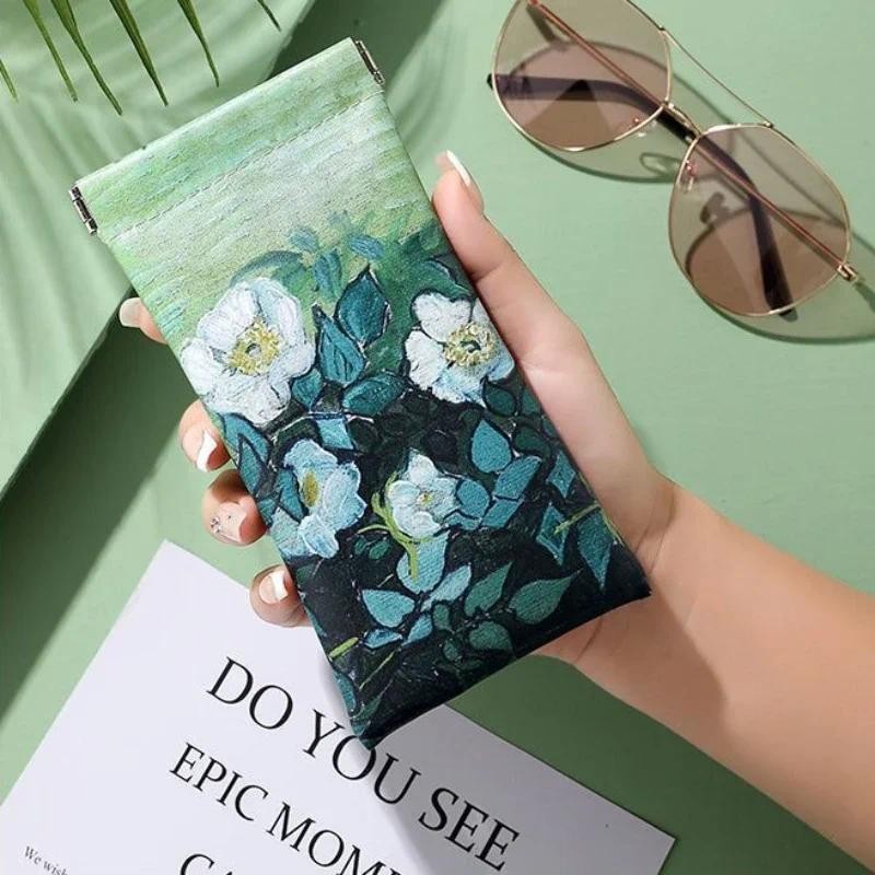 

Van Gogh Glasses Case Wild Rose Floral Art Trend Daily Sunglasses Pouch Male Female Eyewear Storage Wholesale