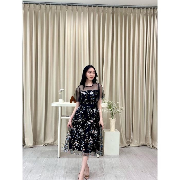 MUMPUNG PROMORhei Dress Dress Wanita Kondangan Pesta Bridesmaid Premium Formal Gaun - HitamTERLARIS