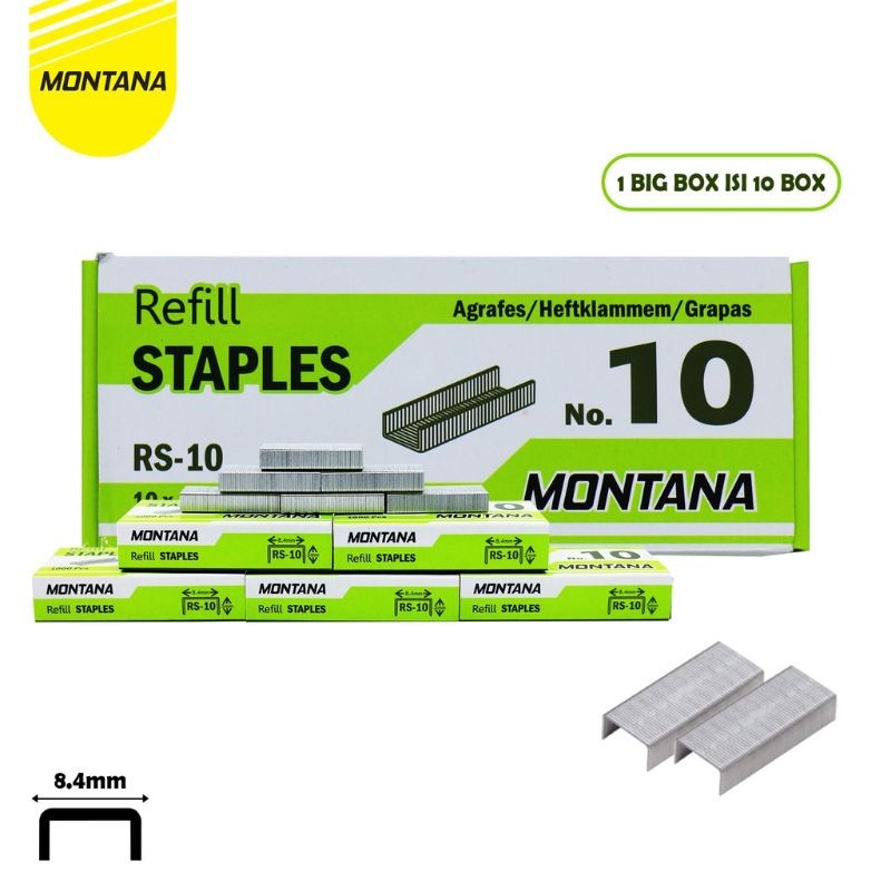 

(Ecer) MONTANA Staples / Isi Stapler / Refill Stapler Montana No. 10