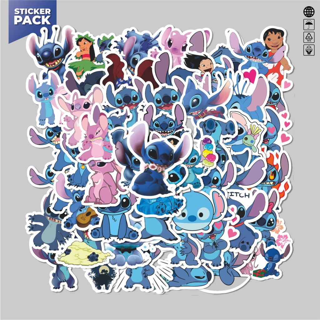 

[100PCS]Stiker Pack Stiker Kartun Lilo & Stitch Aesthetic Vinyl Anti Air Dekorasi Sticker Laptop Buku Journal Koper Helm Casing HP Gitar Helm Skateboard