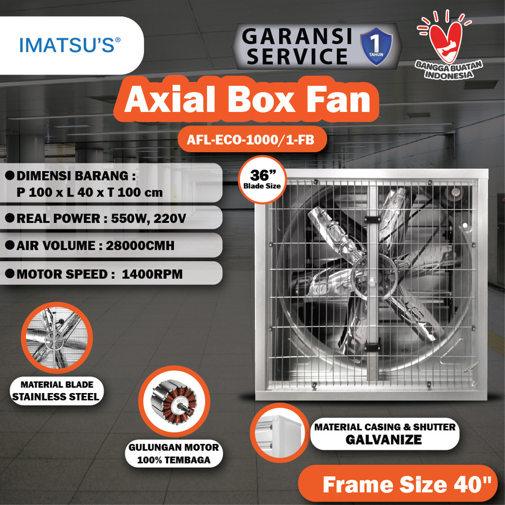 IMATSU'S Exhaust Box Fan Blower Kandang Ayam 36 Inch 3 PHASE Kipas Gudang