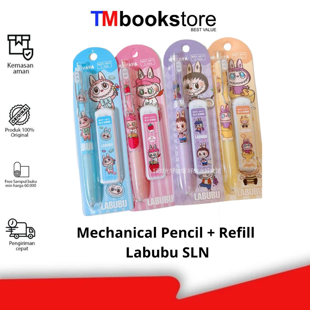 

Alat Tulis Pensil Mekanik Anak Set Isi Ulang Labubu Popmart Macaron / Mechanical Pencil Set Refill Labubu Cute