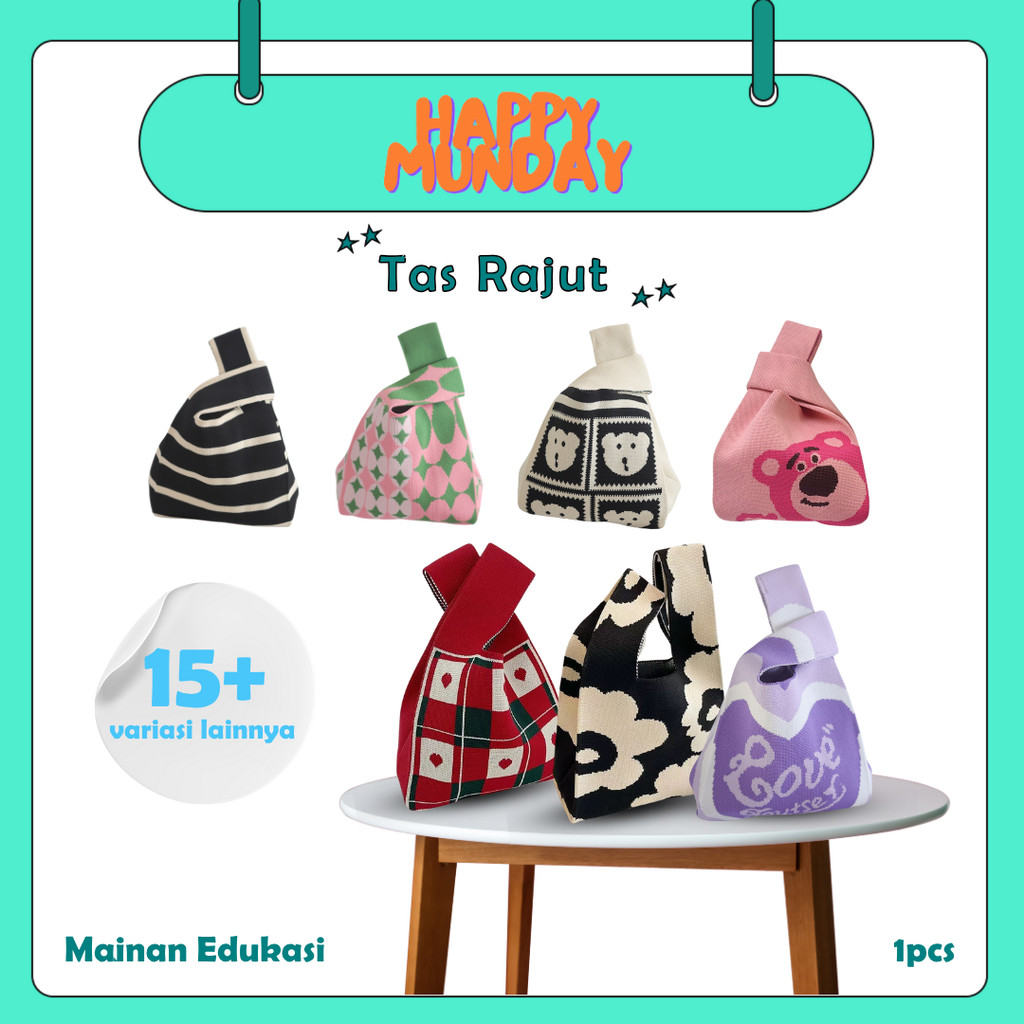 

HappyMunday Tas Rajut / Knit Bag / Tas Hampers / Buffalow Bag