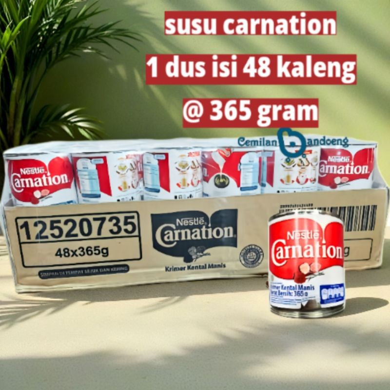 

susu krimer kental manis carnation 1 dus isi 48 kaleng @ 365gr