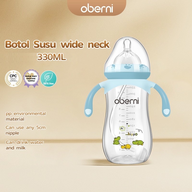 CAMBERUS_SHOP  oberni Botol Susu Bayi  Botol Susu Wide Neck 330ML Botol Botol Minum Anak 1 tahun