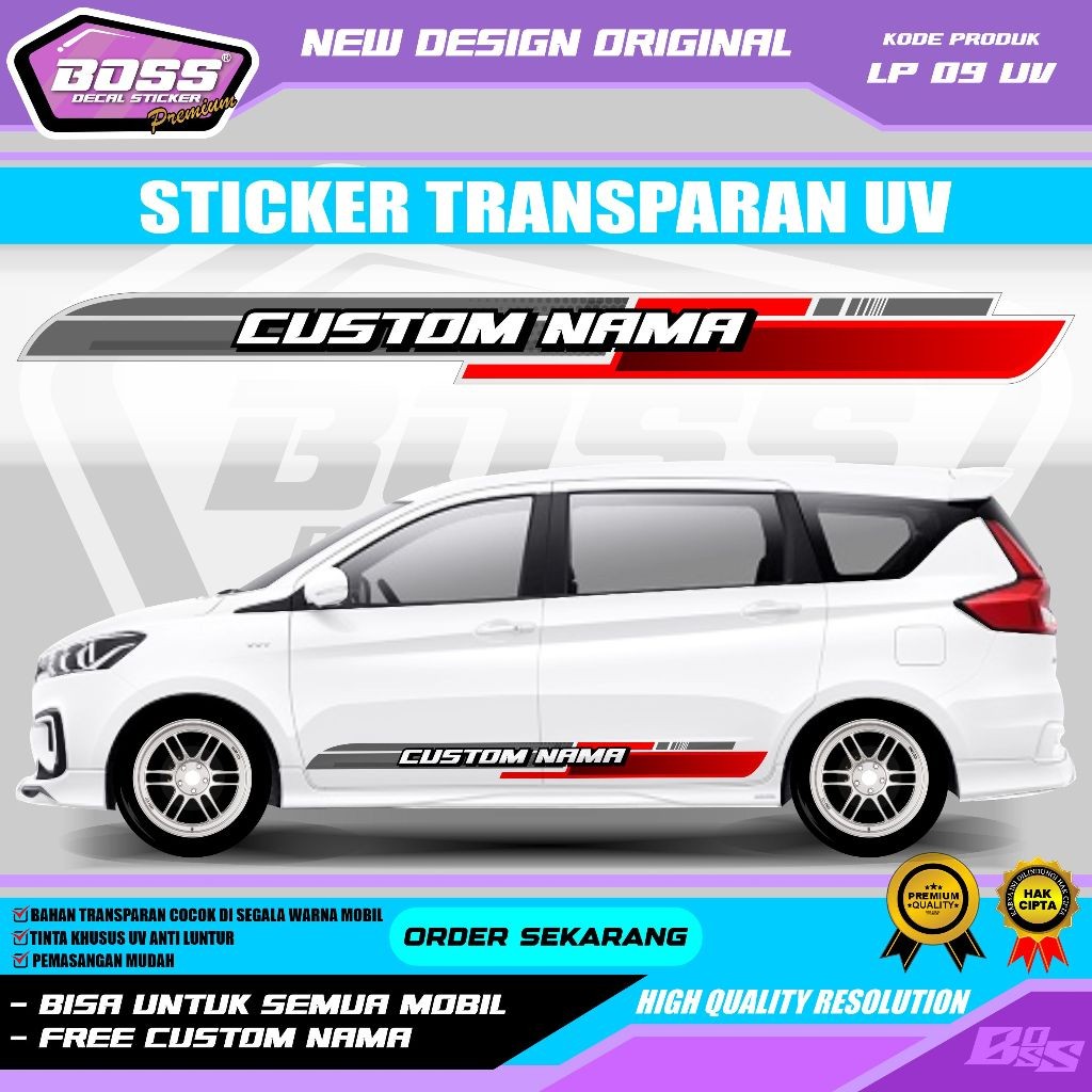LP09-STIKER LIST BODY MOBIL SIMPLE AVANZA MOBILIO SWIFT INNOVA FORD PAJERO XPANDER RUSH FORTUNER