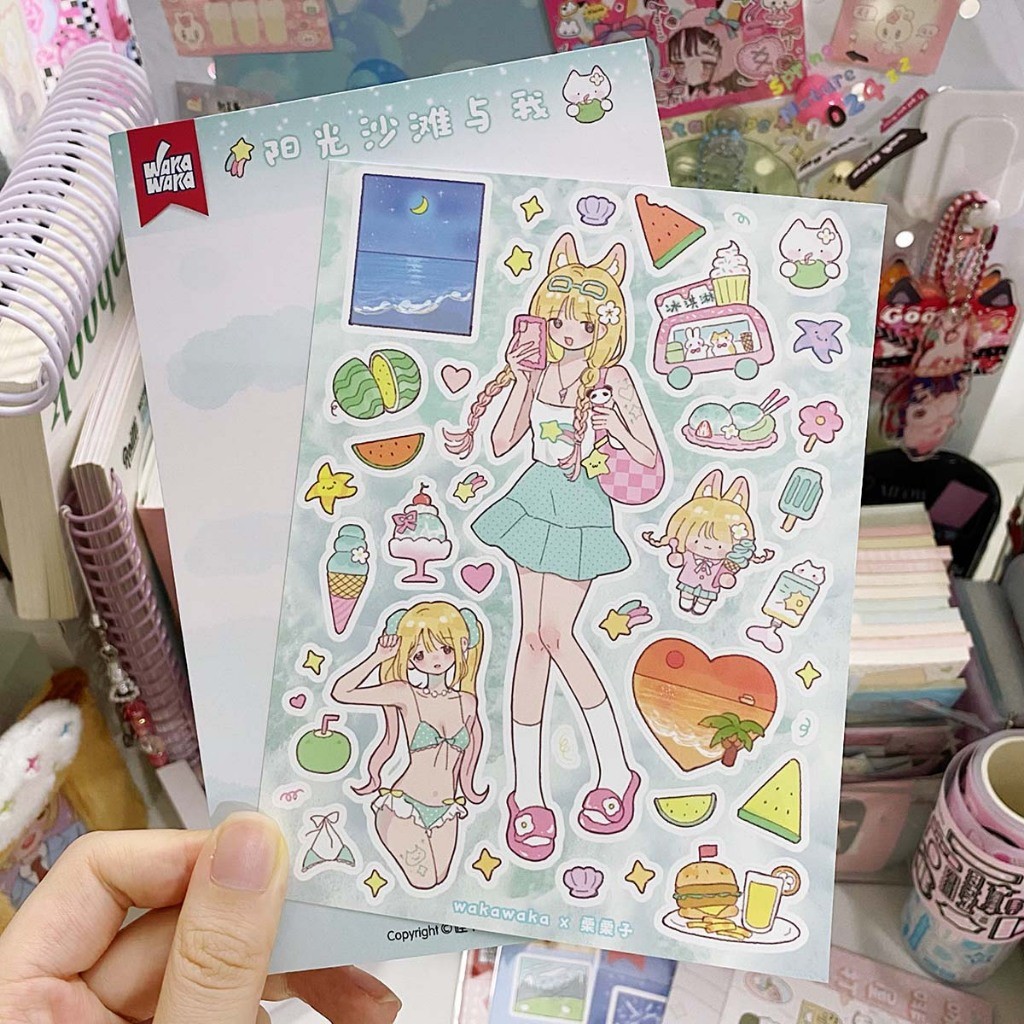 

Scrapbooking Deco Stickers for Stationery Cute Anime Girl Card Sticker DIY Arts Journal Planner Phone Luggage
