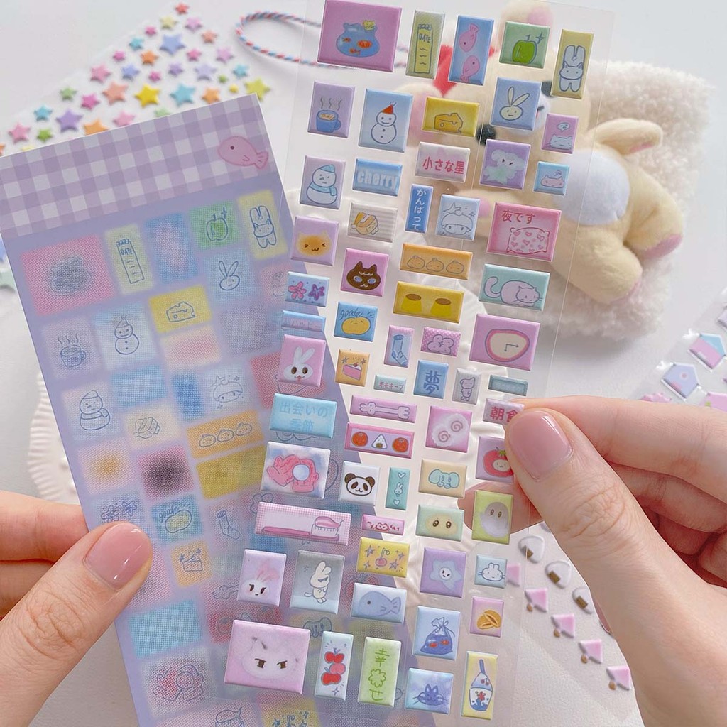 

Foam Sticker Cute Decorative Stickers Star Deco Four-leaf Clover Decal Stickers for Scrapbooking DIY Arts Journal Planner