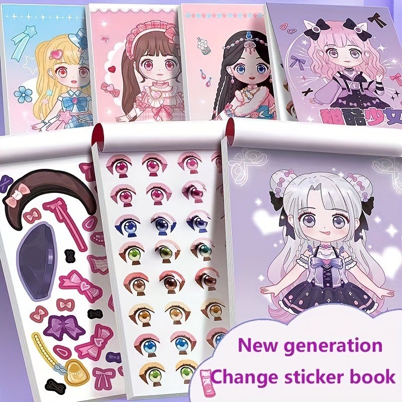 

Dress Up Sticker Book Girl Sticker Book 20pcs Clothing Matching Stickers Cartoon Quiet Game Party Favors Handmade DIY Book