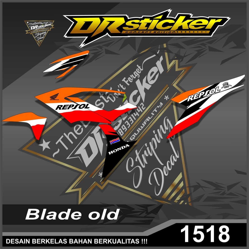 1518Sticker Striping Variasi BLADE OLD Semi Full ORI REPSOL