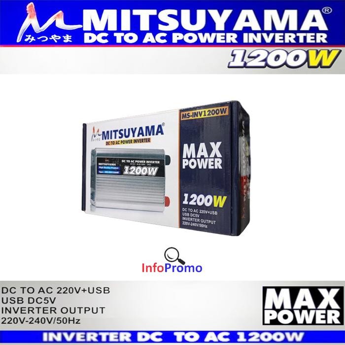 Power Inverter DC to AC 1200 Watt USB Mitsuyama MS-INV1200W Original
