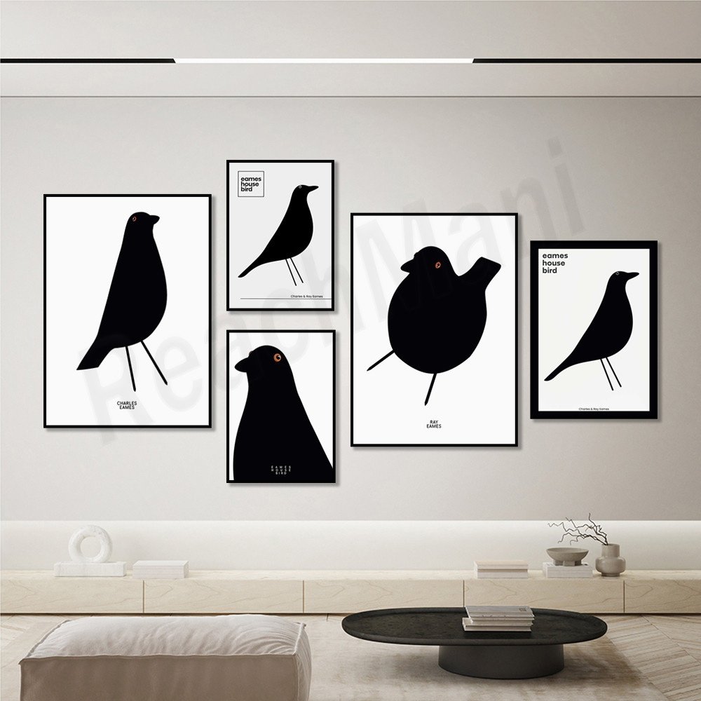 

Vitra Iconic Bird Poster, Vitra Bird Poster, Black and White Printable Wall Art, Mid-Century Vintage Art Print, Minimalist Poste