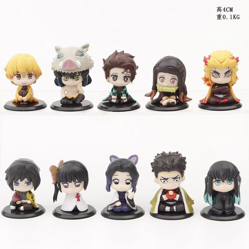 10CM 5pcs/set  Anime Jujutsu Kaisen Geto Suguru High School Satoru Gojo Look Up Sitting Cute Q Versi