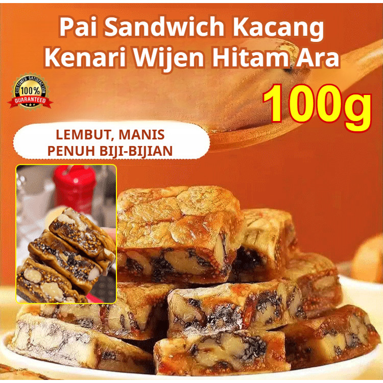

❤️Beli 1 Gratis 1❤️100g Fig Pai Sandwich Wijen Hitam Dan Kenari | Pai Wijen Hitam Dan Kenari | Camilan Siap Santap | Pai Kenari 100% Alami | Makanan Penutup 0 Pengawet Dan 0 Lemak Sandwich Cookies