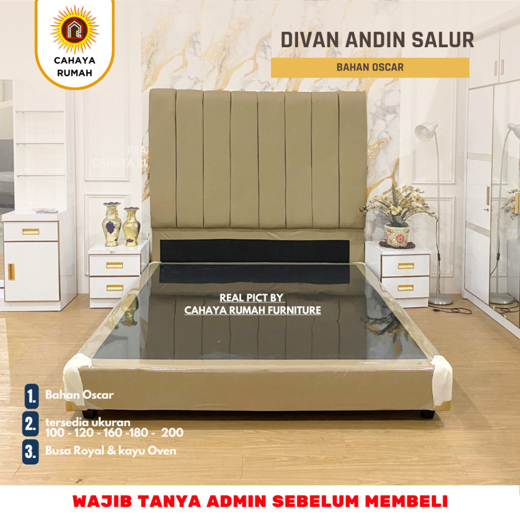 Cahaya Rumah/Dipan/Divan Tempat Tidur Andin Salur/Divan Kasur/Divan Minimalis/Ranjang Kasur